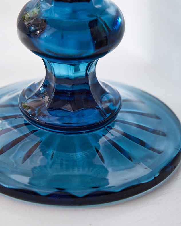 Verre à vin bleu Fleur de Lys