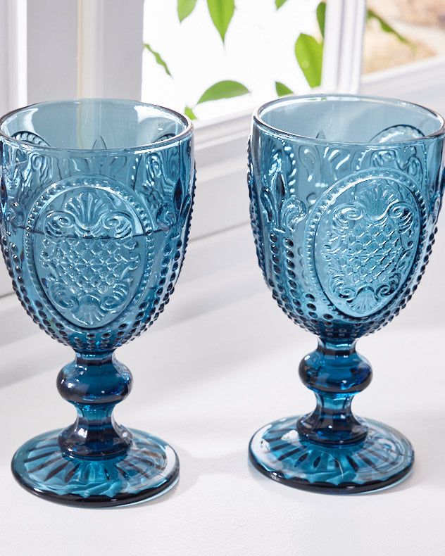 Blue goblets glassware new arrivals