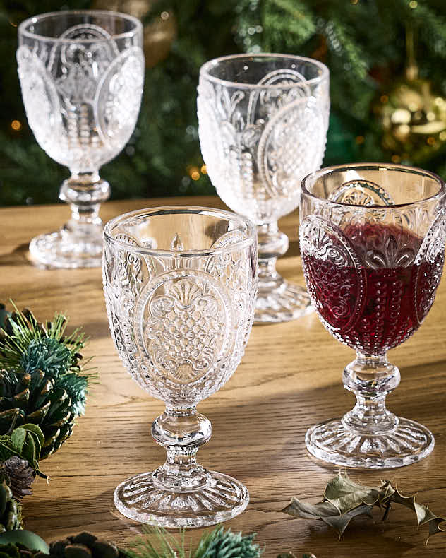 Fleur de Lys Clear Wine Goblet