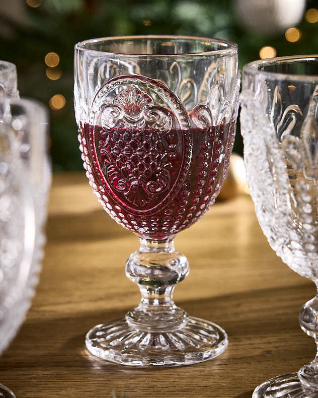 Fleur de Lys Clear Wine Goblet