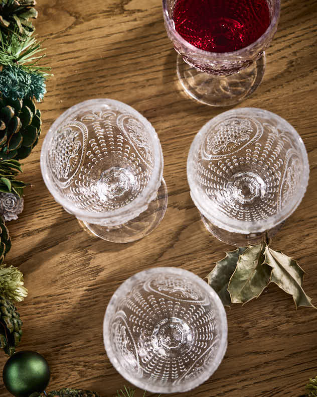 Fleur de Lys Clear Wine Goblet