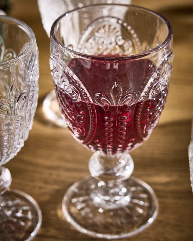 Fleur de Lys Clear Wine Goblet