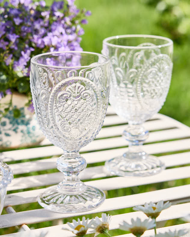 Glassware Sets S/2 Sapphire Petal - Cool Blue Glassware Collection