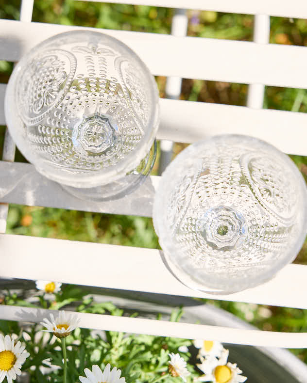 Fleur de Lys Clear Wine Goblet