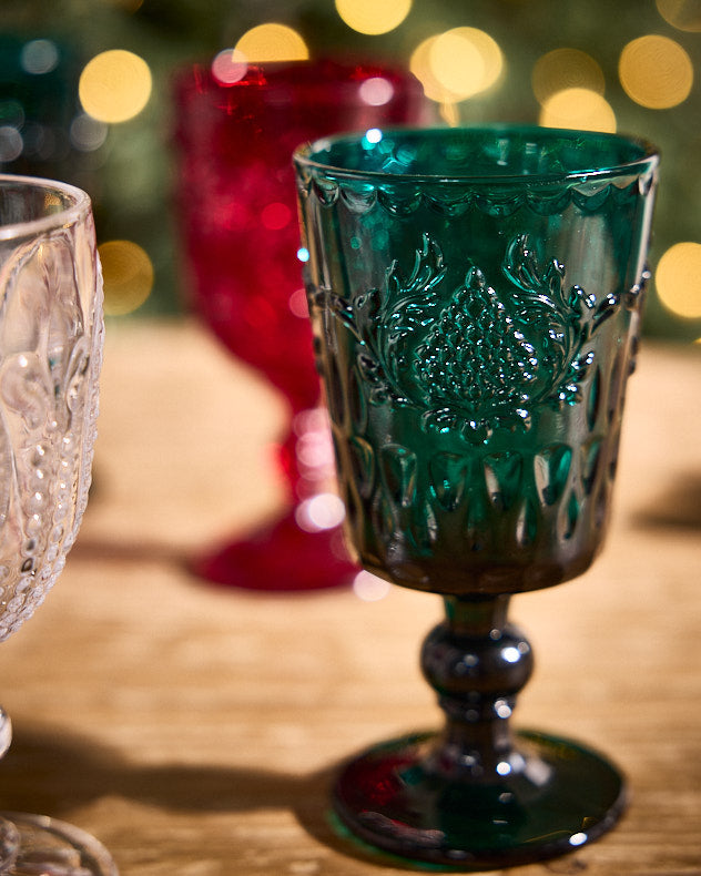 Zafra Teal Wine Glass