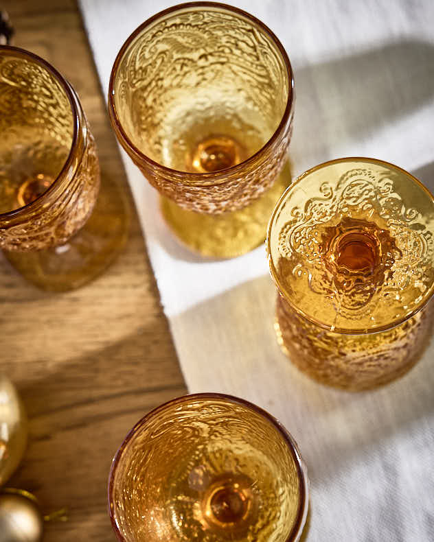 Paisley Amber Goblet