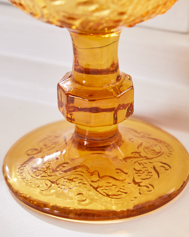 Paisley Amber Goblet