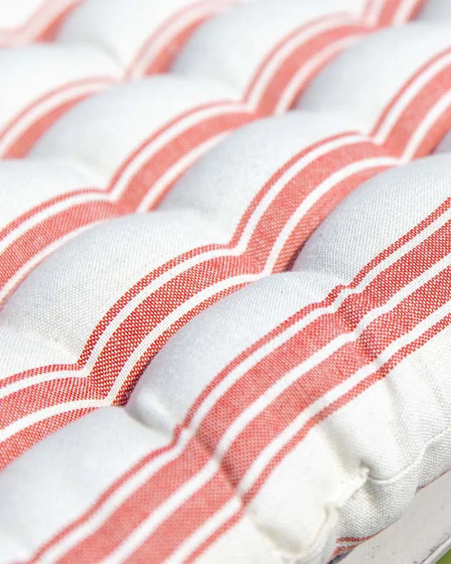 Red Stripe Bench Cushion
