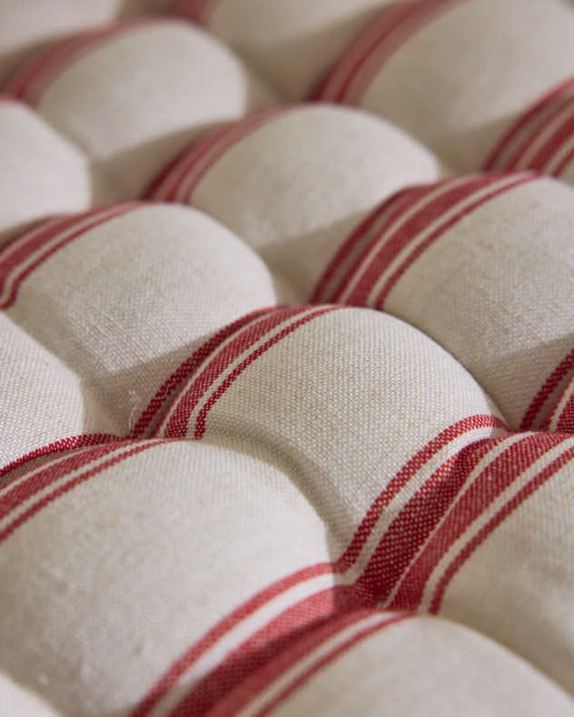 Bench Cushions - Red Stripe Quilted Bench Cushion