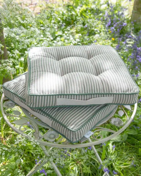 Set of Eco Green Stripe Seat Cushions – Dibor - Main Image