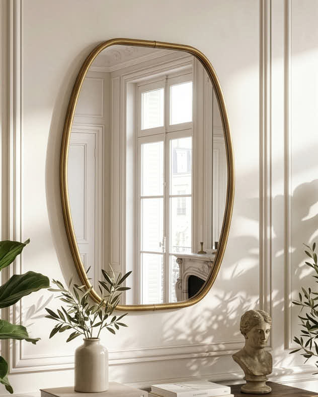 Mirror - Distressed Gold Wall Mirror 49cm x 39cm