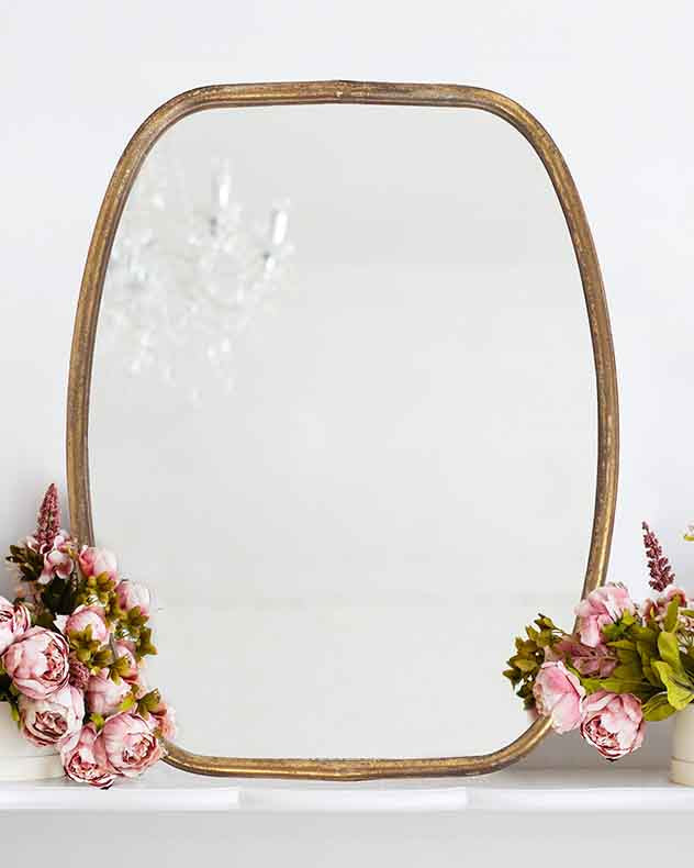 Distressed Gold Wall Mirror