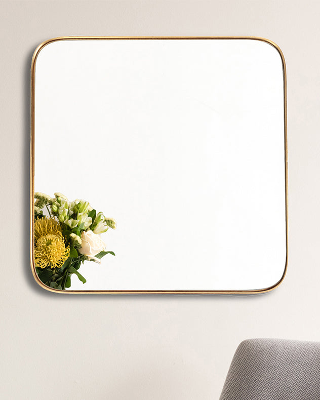 Gold Square Wall Mirror