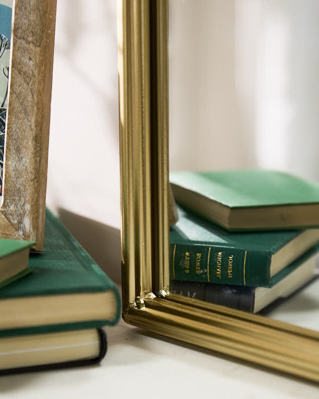 Arched Gold Indoor Window Mirror