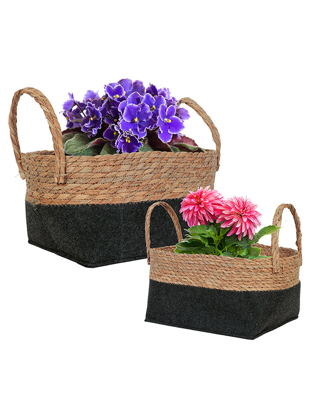 Set of 2 Two Tone Planter Baskets