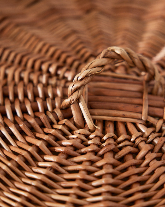 Large Wicker Storage Basket with Cotton Lining