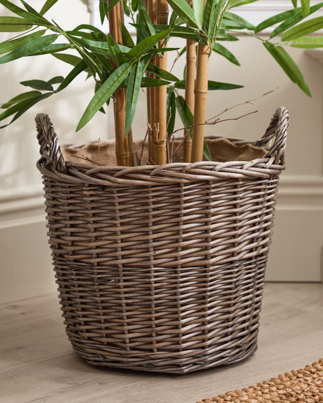 Large Lined Wicker Planter