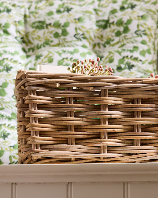 Storage Baskets - Small Grey Rattan Storage Basket