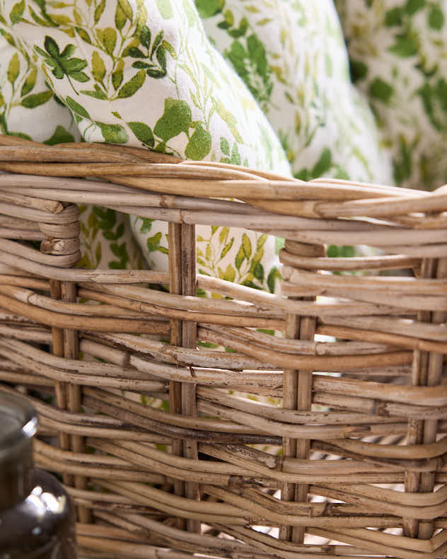 Large Grey Rattan Storage Basket
