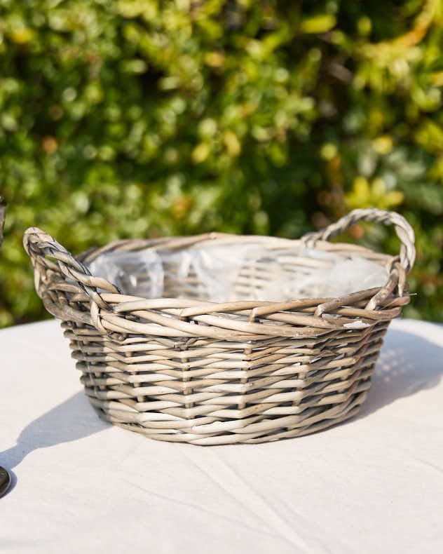 Tray Basket - Small Round Wicker Tray Basket