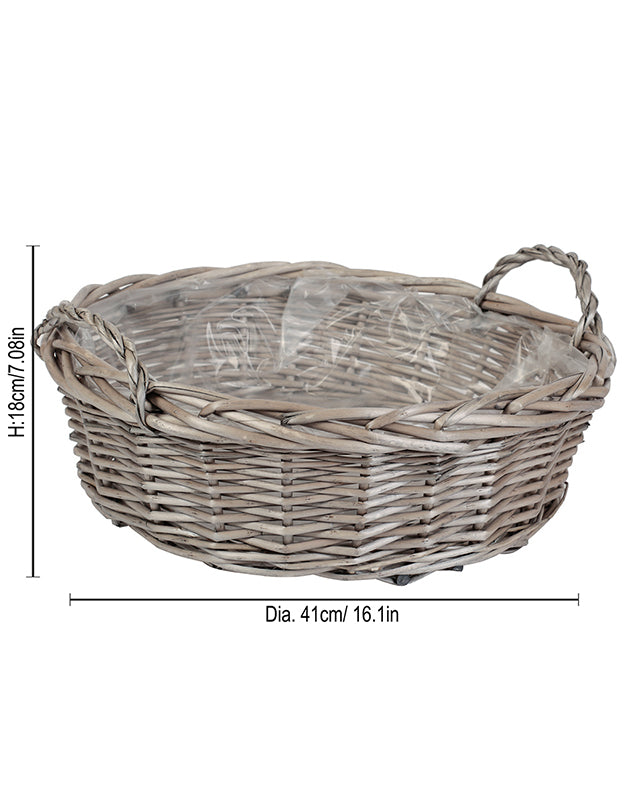 Large Round Wicker Tray Basket