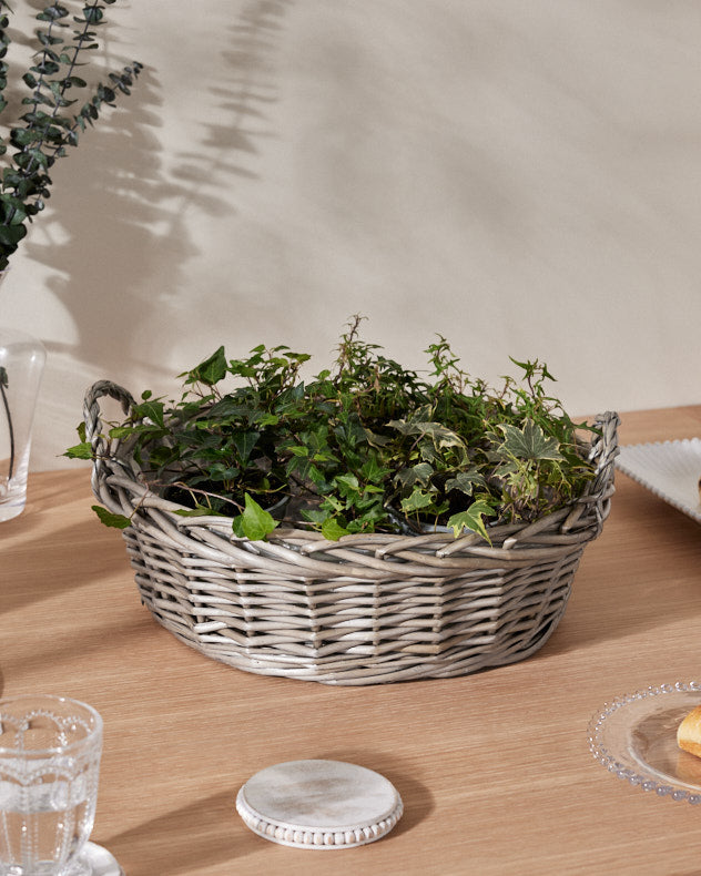 Large Round Wicker Tray Basket