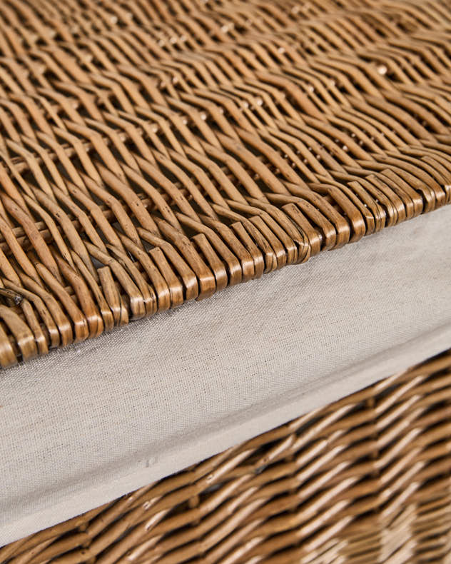 Wicker Laundry Basket with Partition
