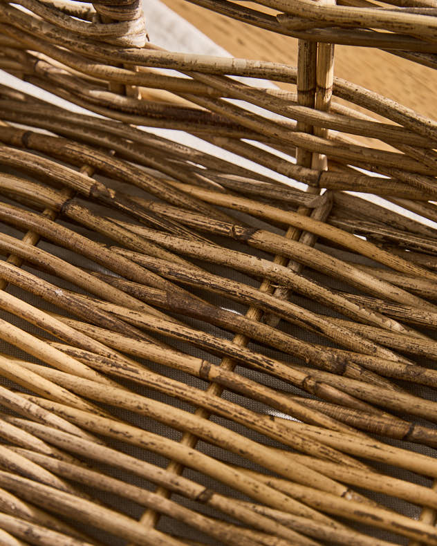 Square Rattan Serving Basket Tray