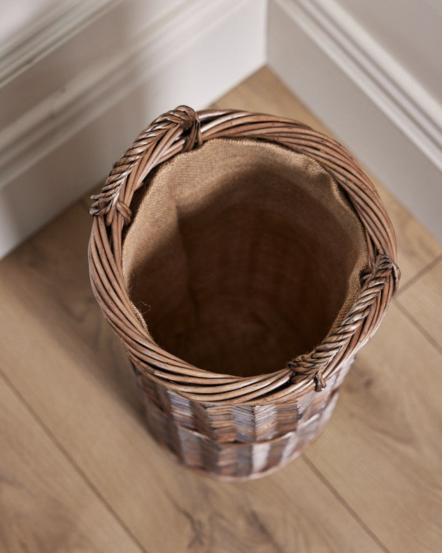 Small Wicker Umbrella Stand Basket with Lining