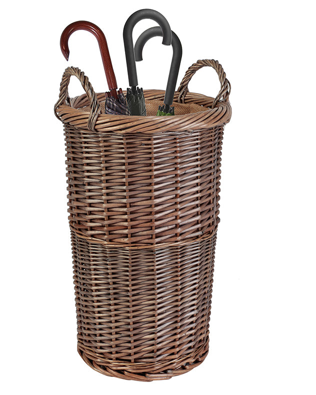 Large Wicker Umbrella Stand Basket with Lining