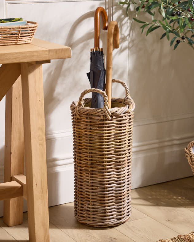 Wicker Umbrella Stand Basket