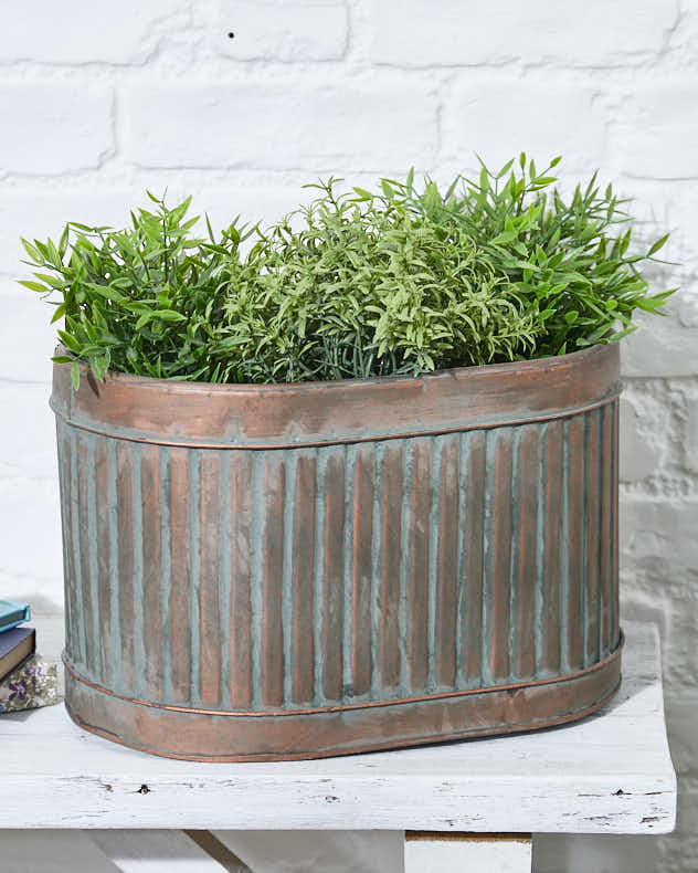 Set of 3 Metal Tub Planters