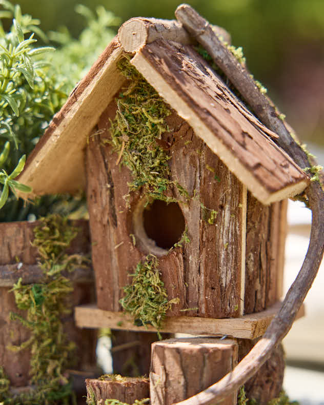 Woodland Lodge Bird House Planter