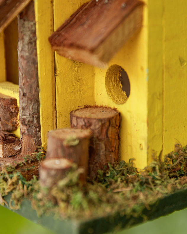 Personalised Yellow Bird House