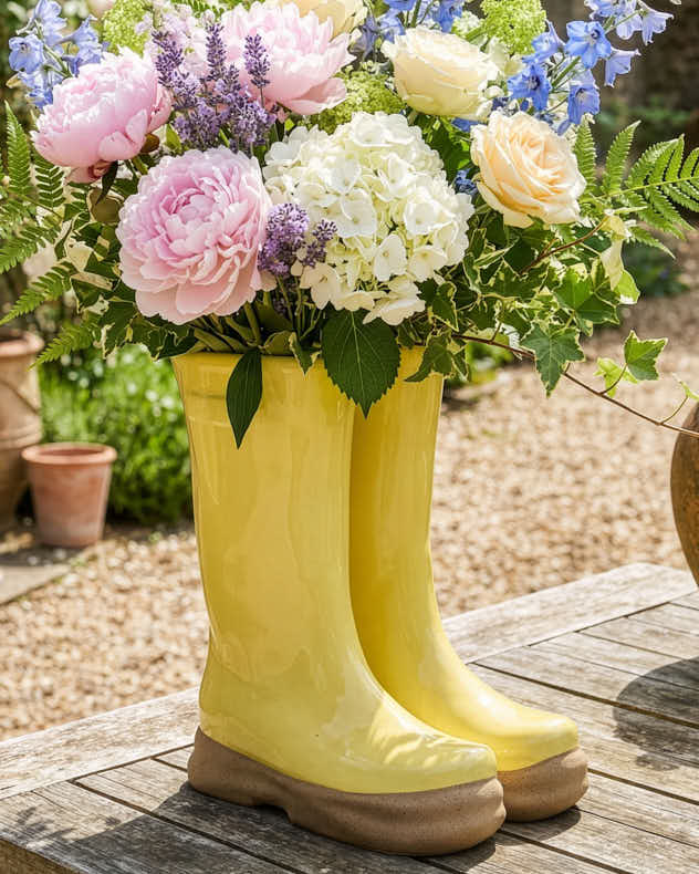 Pots & Planters Bright Blue - Ceramic Welly Planter Collection