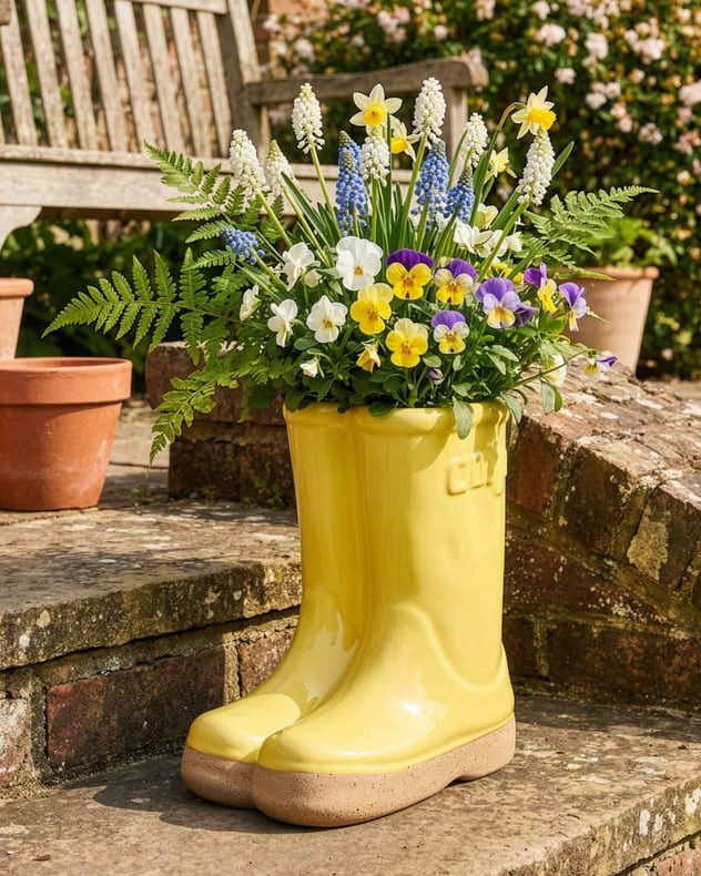 Easter Decor - Summer Bloom &amp; Boot Hamper