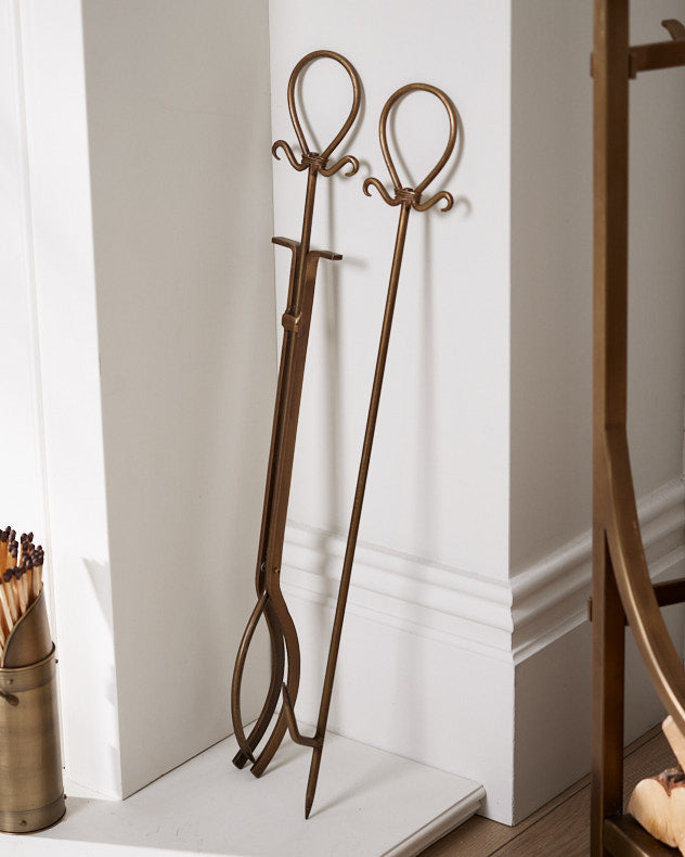 Mayfair Brass Log Rack &amp; Fire Tools