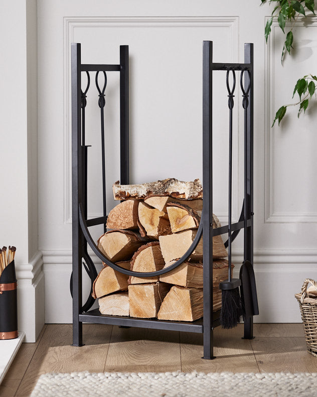 Black Recycled Iron & Plastic Companion Sets - Chelsea Fire Tools & Log Store