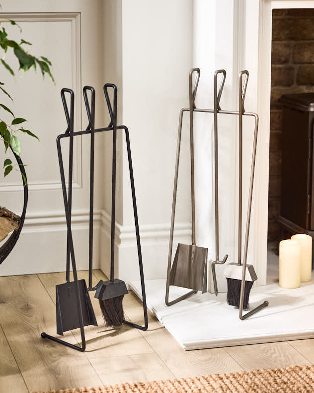 Pewter Finish Multi-colour Recycled Iron Companion Sets - Nightingale 3pc Companion Set