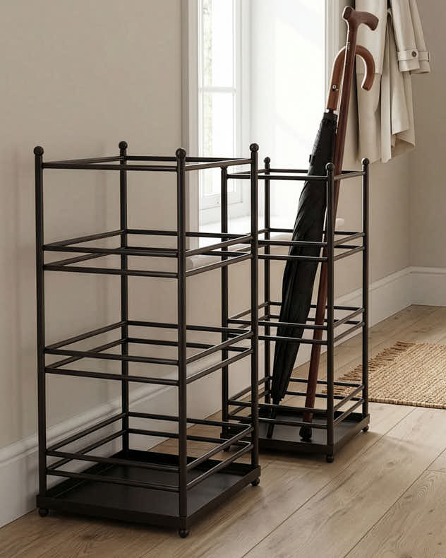 Small Black Recycled Iron Umbrella Stands & Racks - Chelsea Umbrella Stand