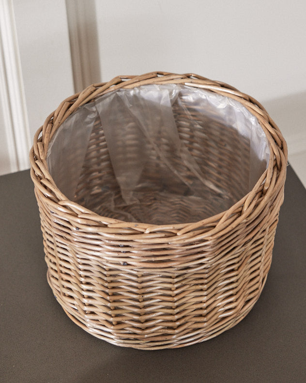 Small Round Wicker Planter Basket