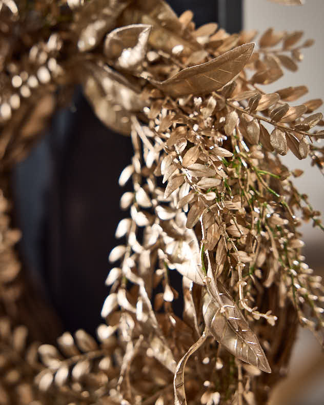 Large Champagne Gold Laurel Wreath