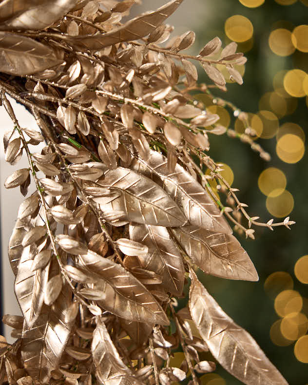 Large Champagne Gold Laurel Wreath