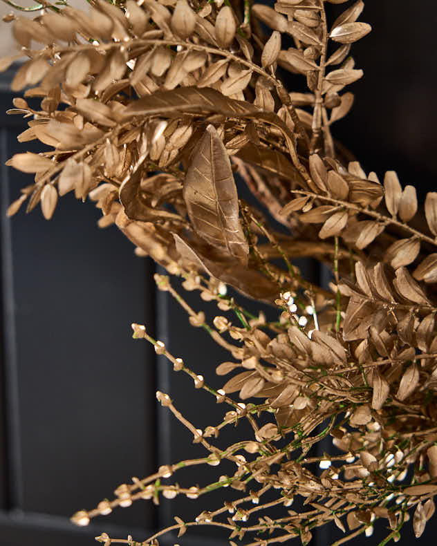 Large Champagne Gold Laurel Wreath