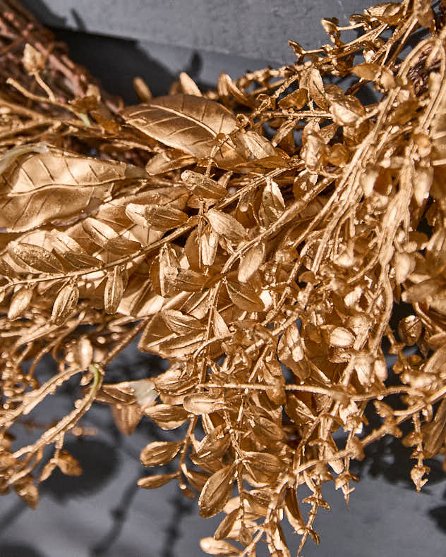 Grande couronne de laurier champagne doré