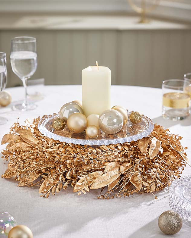 Large Champagne Gold Table Centrepiece