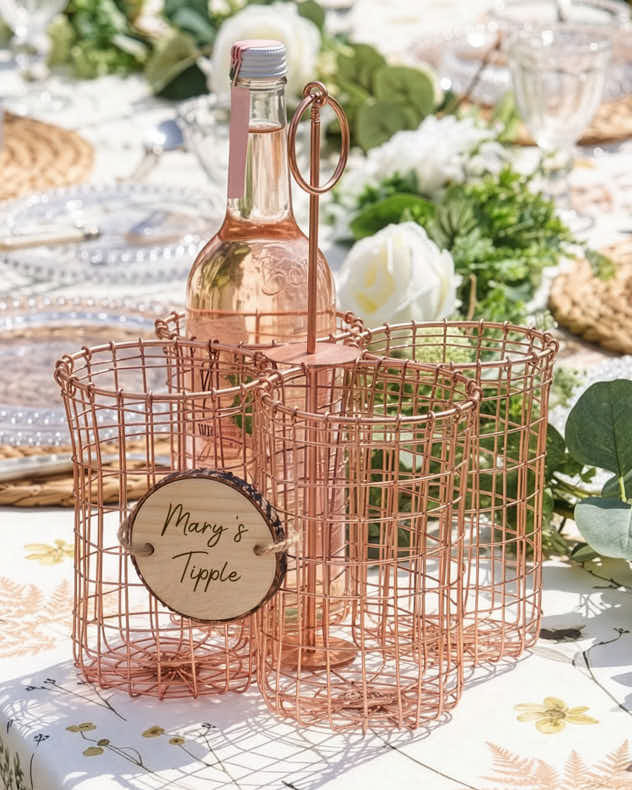 Personalised Copper Wine Bottle Holder Gift Basket
