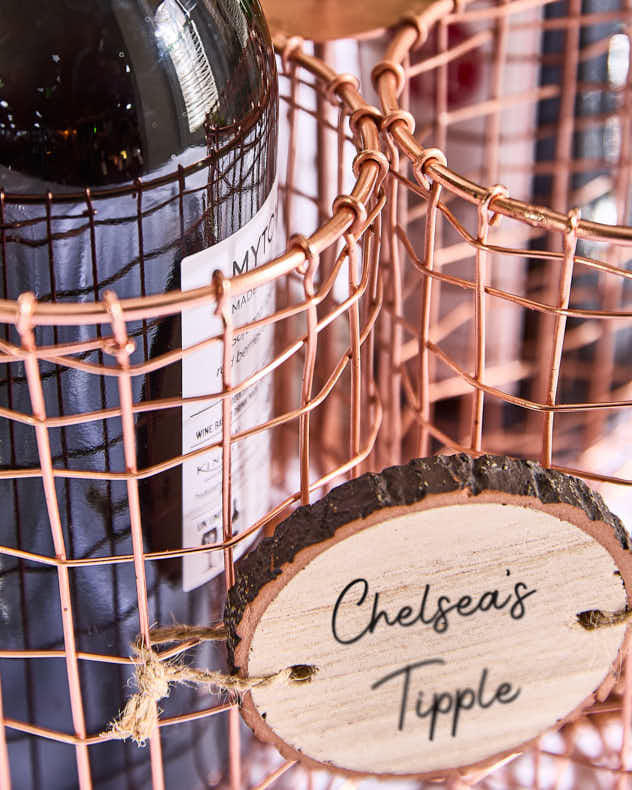 Personalised Copper Wine Bottle Holder Gift Basket