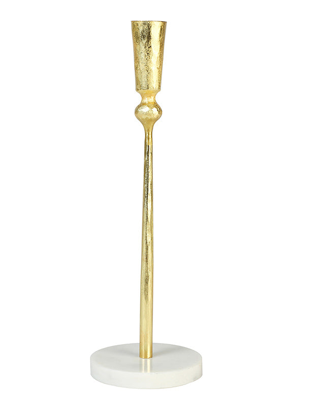 Candlesticks - Round Marble Base Gold Candle Holder
