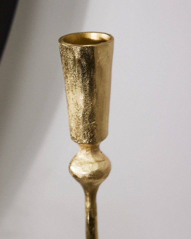 Candlesticks - Round Marble Base Gold Candle Holder